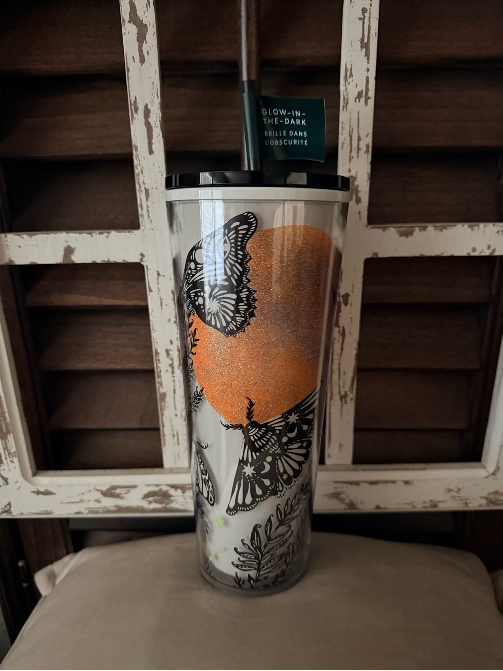 Starbucks Butterfly Travel Tumbler in Orange and Black
